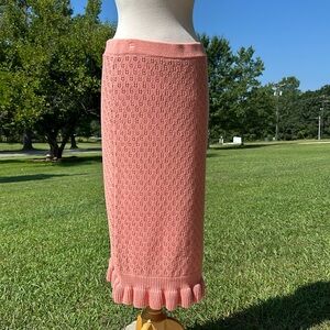 Peach knit skirt